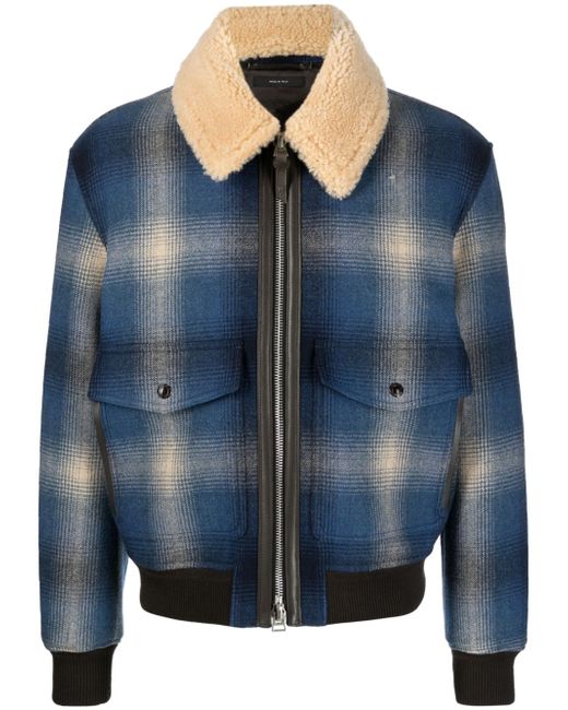 Tom Ford check-pattern zip-up bomber jacket