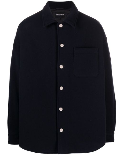 Giorgio Armani felted virgin wool shirt jacket