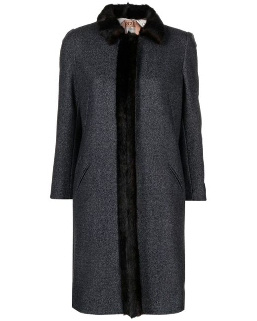 N.21 faux-shearling midi coat