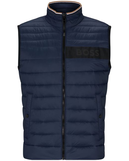 Boss quilted logo-print gilet