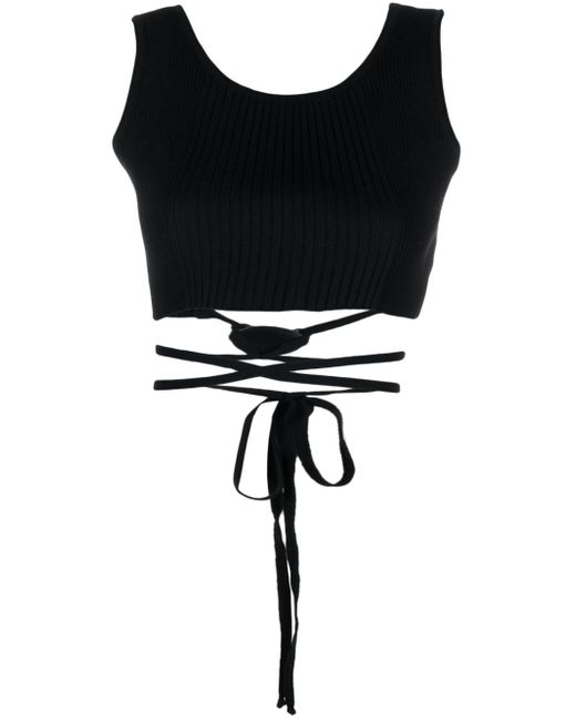 Barrow ribbed-knit strappy cropped top