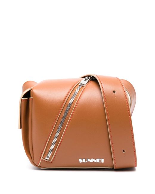 Sunnei Lacubetto leather shoulder bag
