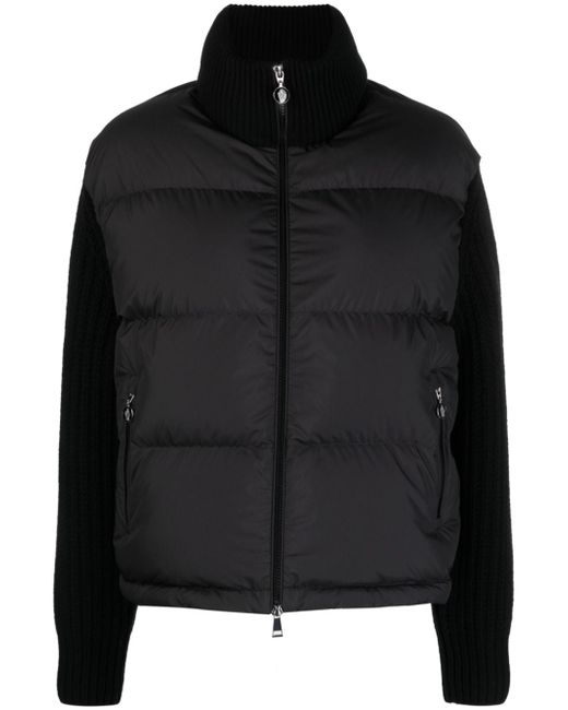 Moncler knit-panelled puffer jacket