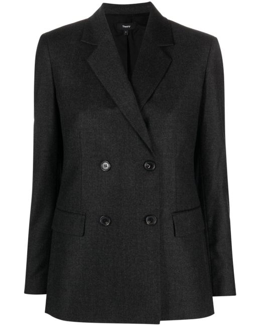 Theory double-breasted virgin wool blazer