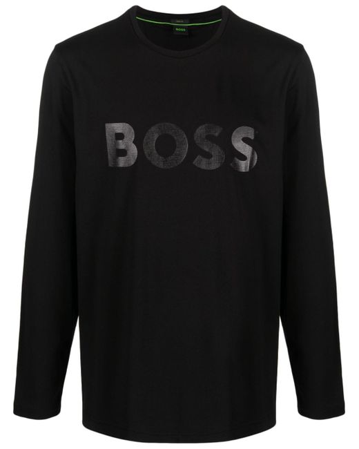 Boss logo-print long-sleeve T-shirt