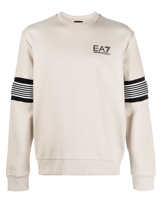 Ea7 logo-print jersey sweatshirt
