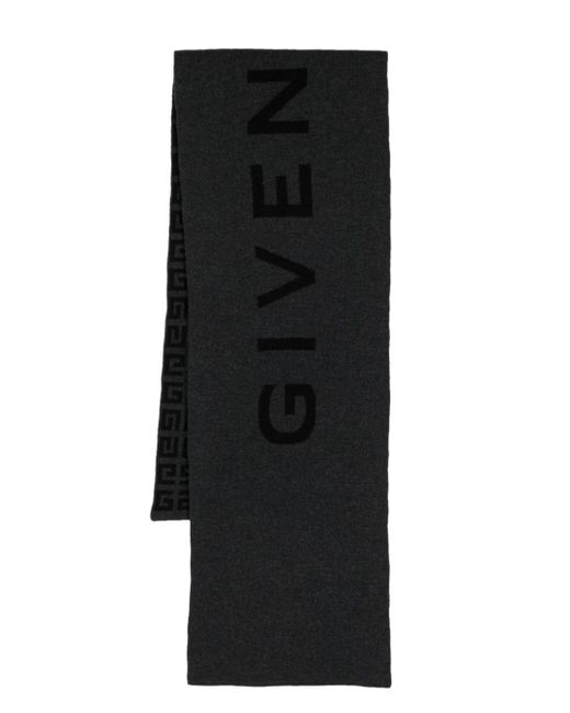 Givenchy logo-jacquard wool-cashmere scarf