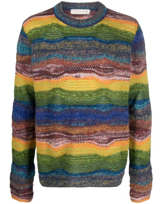 Paura intarsia-knit ribbed-trim jumper