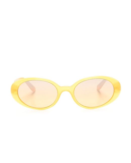 Dolce & Gabbana logo-print oval-frame sunglasses