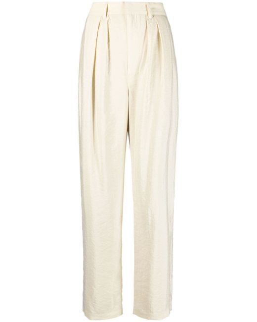 Lemaire pleated silk-blend straight-leg trousers