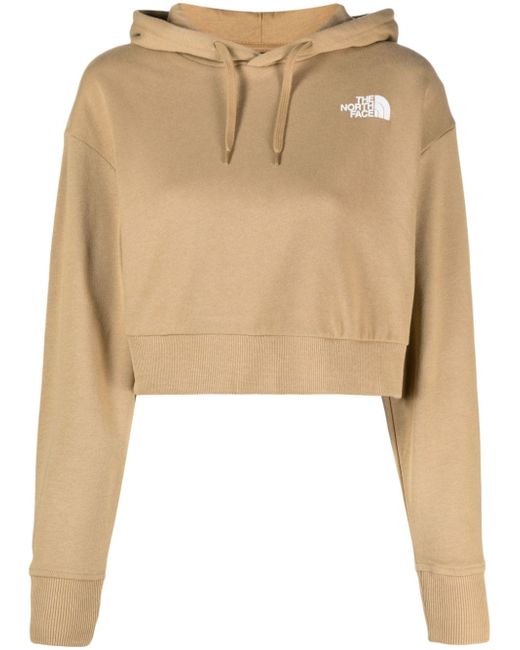 The North Face logo-print cropped hoodie