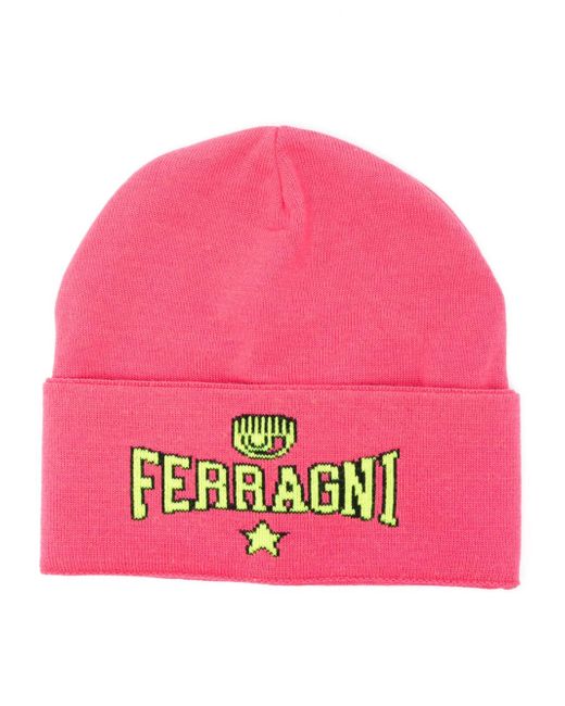 Chiara Ferragni intarsia-knit logo beanie