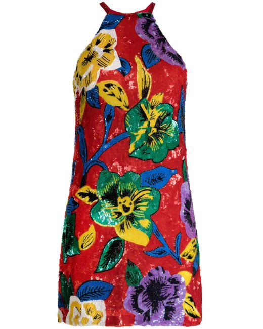 Ashish floral-print sequin-embellished minidress