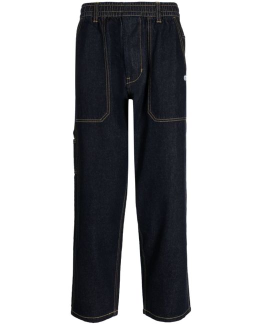 Chocoolate straight-leg contrast-stitching jeans