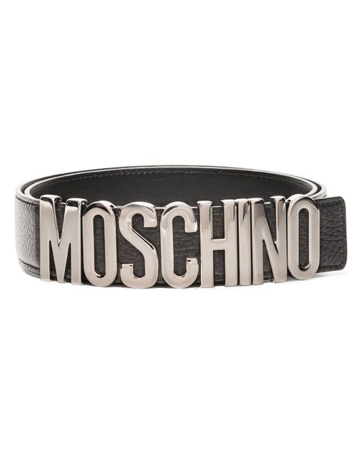 Moschino logo plaque belt
