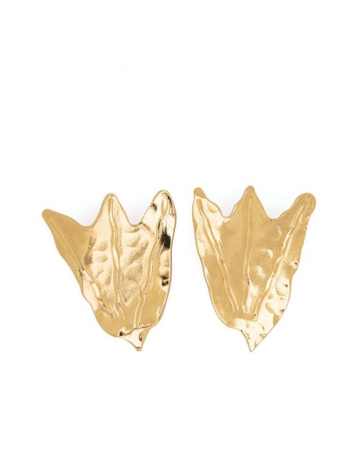 Jil Sander leaf-embellished pin brooch