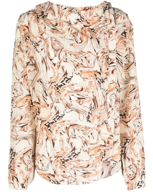 Isabel Marant Tiphaine marble-print blouse
