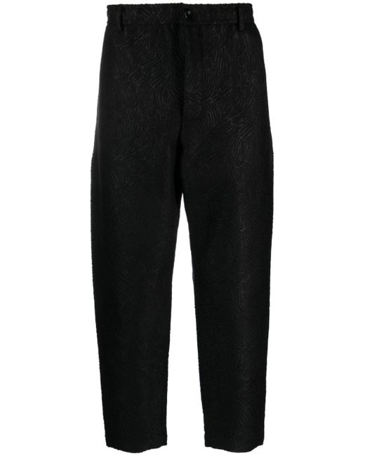 4Sdesigns patterned-jacquard tapered trousers