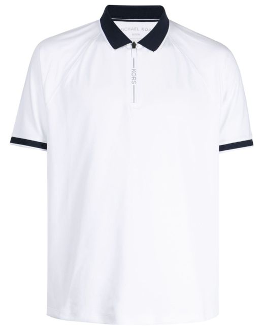 Michael Kors logo-print zip-up polo shirt