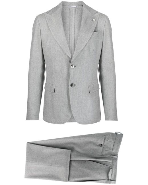 Manuel Ritz herringbone single-breasted suit
