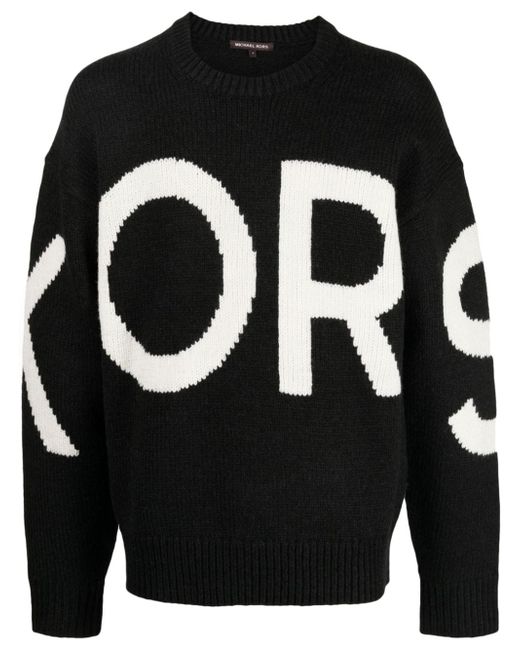Michael Kors intarsia knit-logo crew-neck jumper