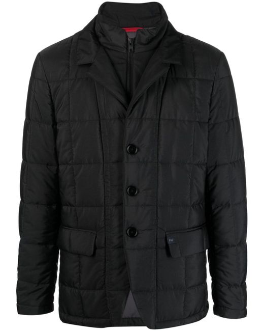 Fay notched-lapels quilted jacket