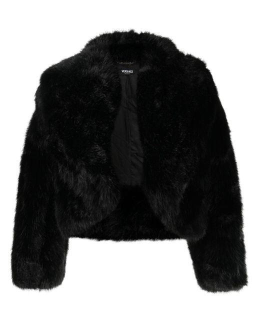 Versace faux-fur hooded jacket