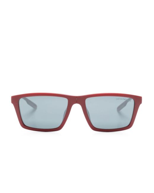 Emporio Armani logo-embossed rectangle-frame glasses