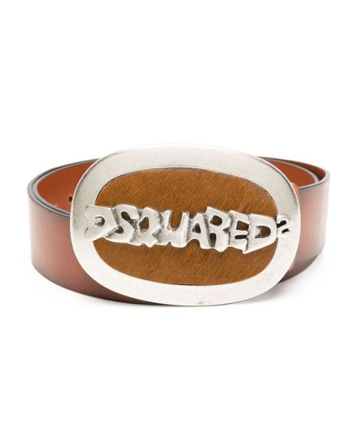 Dsquared2 logo-lettering leather belt