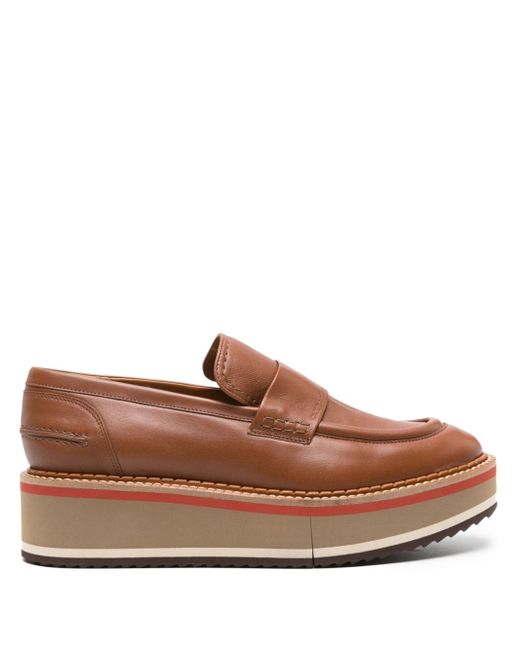 Clergerie Bahati wedge leather loafers