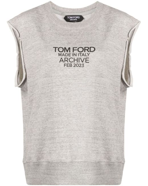 Tom Ford logo-print cotton tank top