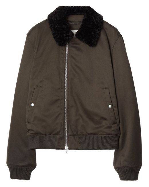 Burberry zipped shearling-collar bomber jacket
