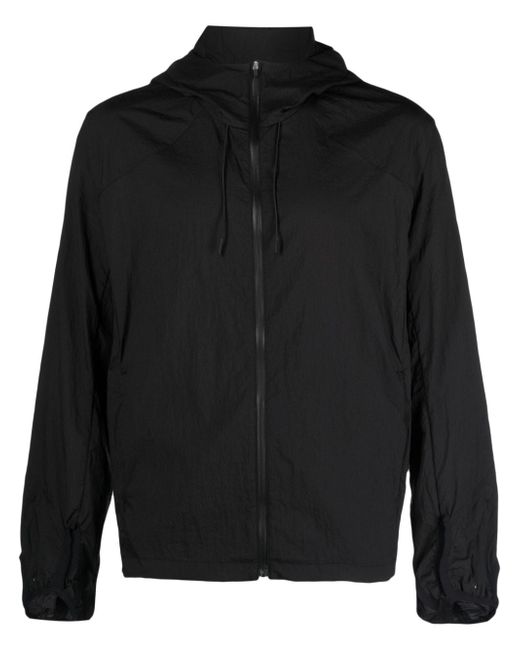 Post Archive Faction ripstop texture hooded zip-up jacket