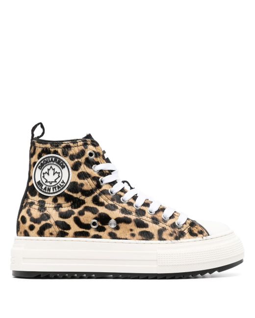 Dsquared2 leopard-print high-top sneakers