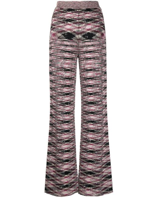 Missoni patterned intarsia-knit flared trousers