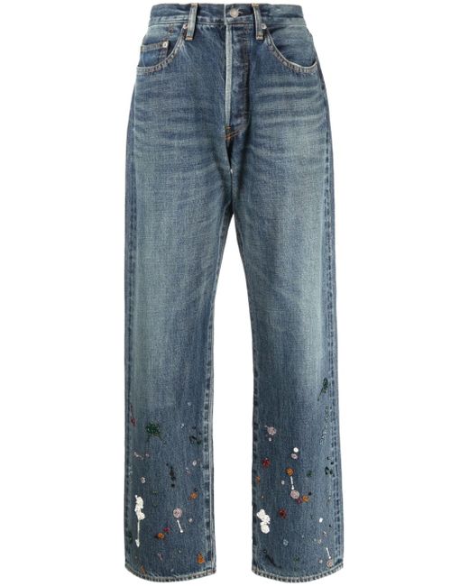 Undercover appliqué-detail wide-leg jeans