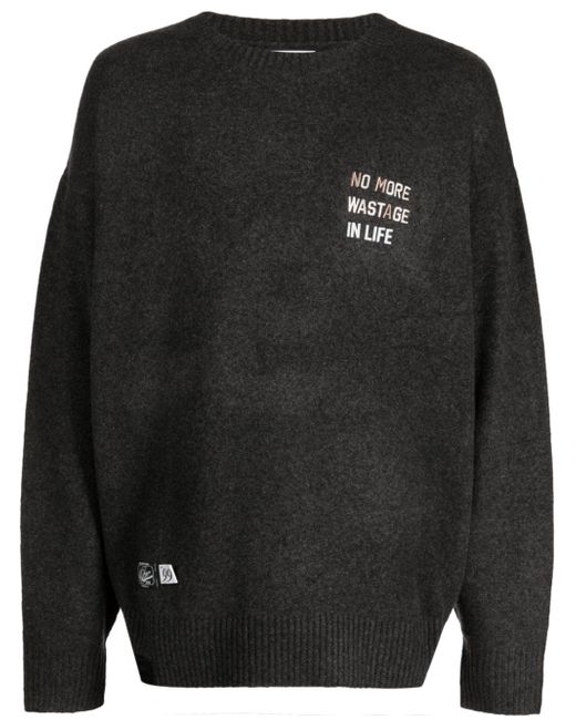 Izzue slogan-print crew-neck jumper