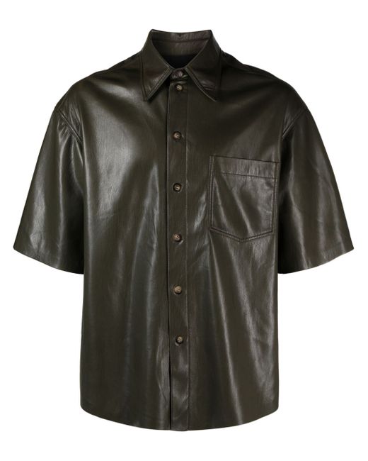 Nanushka short-sleeve faux-leather shirt