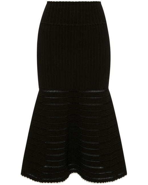 Victoria Beckham open-knit flared skirt