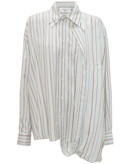 Victoria Beckham asymmetric striped long-sleeve shirt