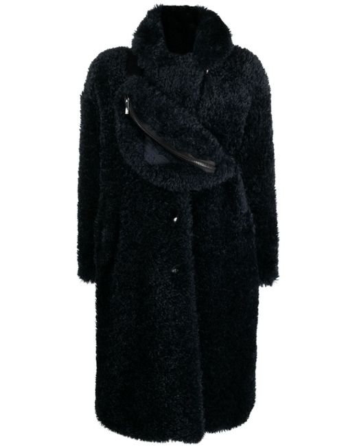 Emporio Armani single-breasted fleece coat