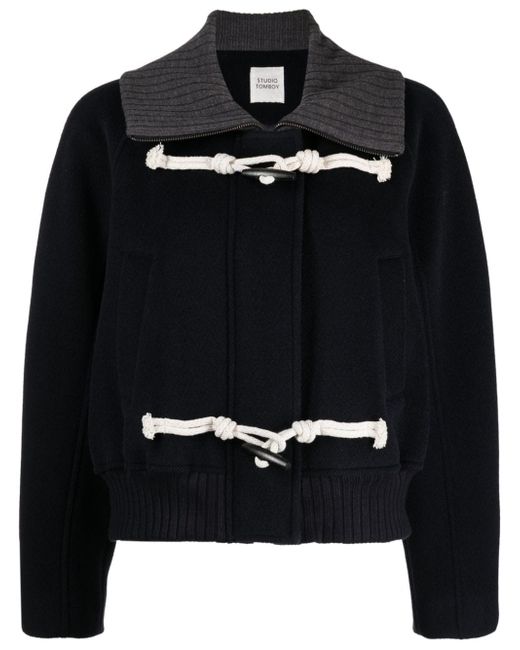 Studio Tomboy knitted-collar wool blend duffle jacket