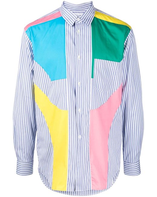 Comme Des Garçons stripped patchwork cotton shirt