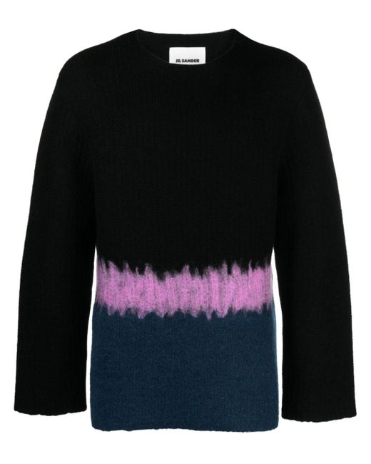 Jil Sander colour-block wool-blend jumper