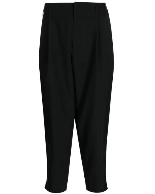 Comme Des Garcons Black tapered-leg cropped wool trousers