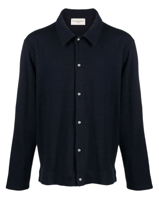Officine Generale Brent double face felted wool blend cardigan