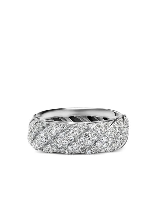 David Yurman .5mm Sculpted Cable diamond band ring