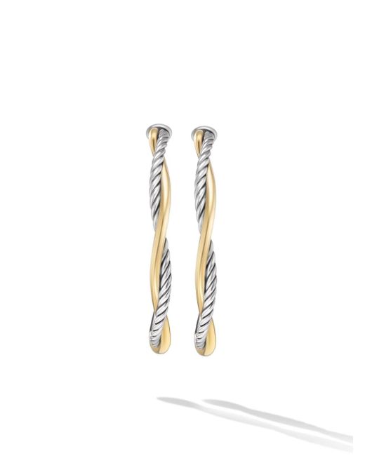 David Yurman 14kt yellow gold and sterling Infinity hoop earrings