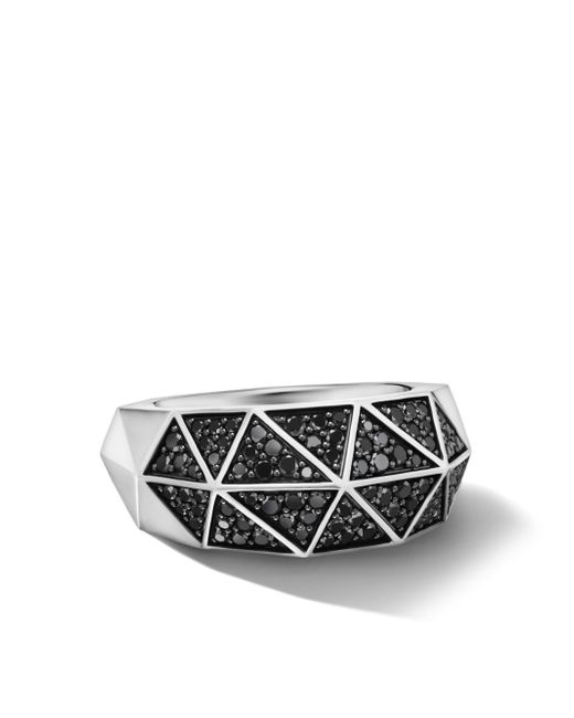 David Yurman Torqued sterling black diamond ring
