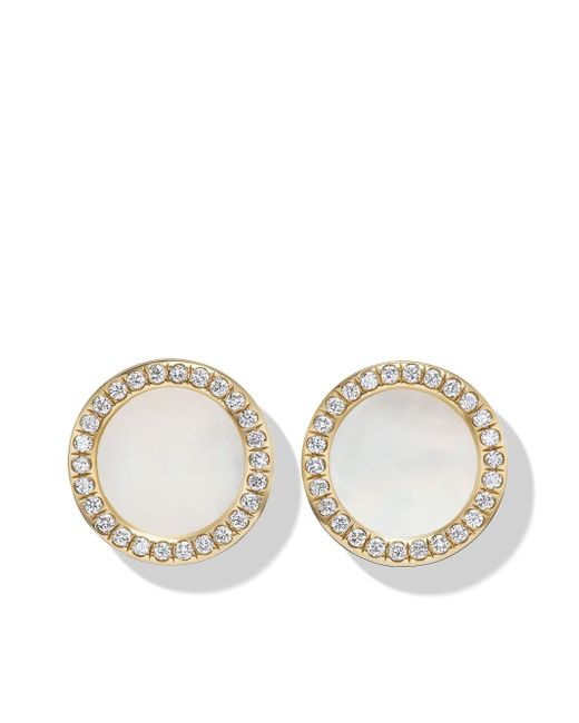David Yurman 18kt yellow diamond and pearl earrings